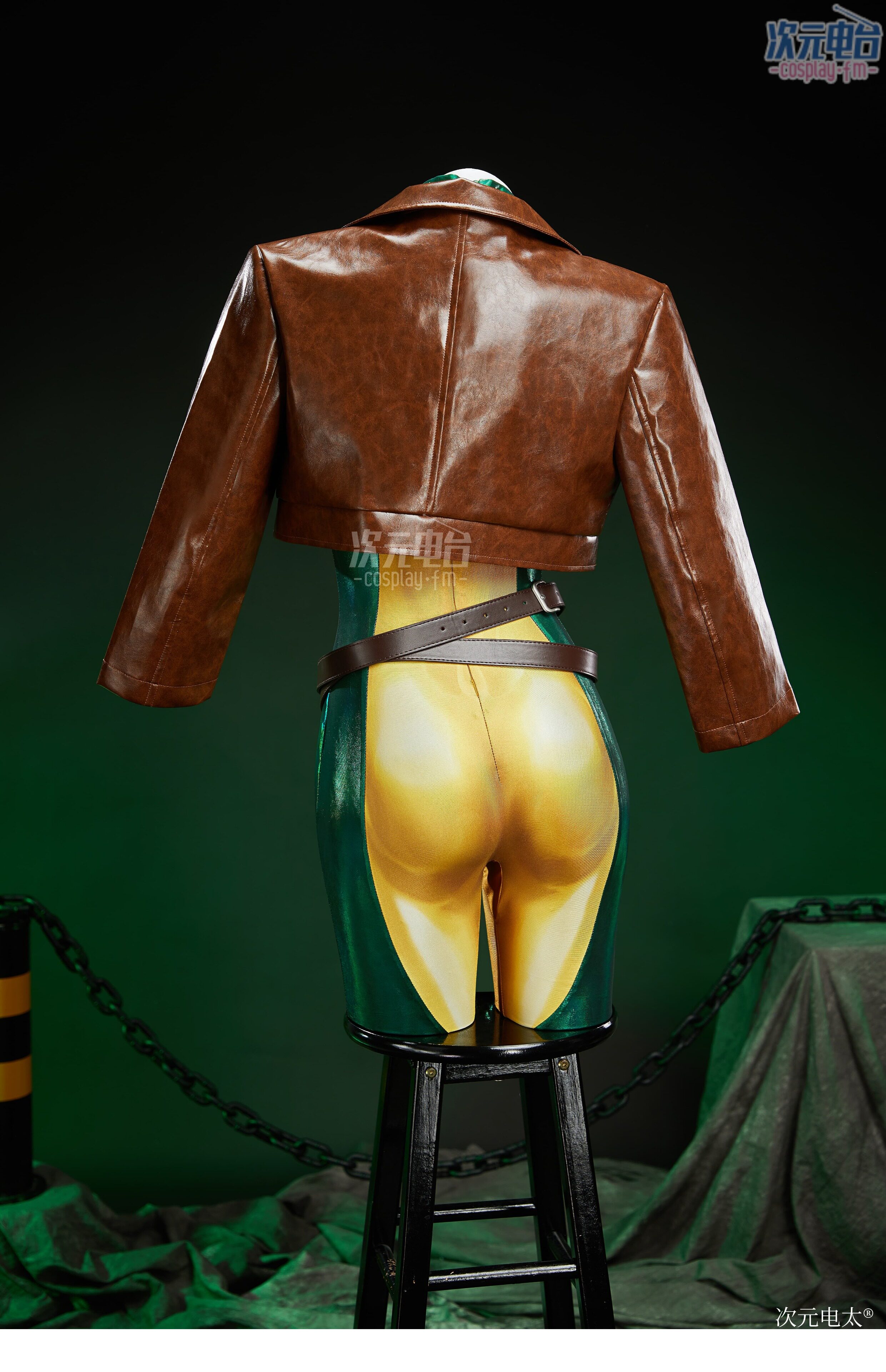 X-Men Anna Marie LeBeau Rogue Yellow Green Cosplay Costume