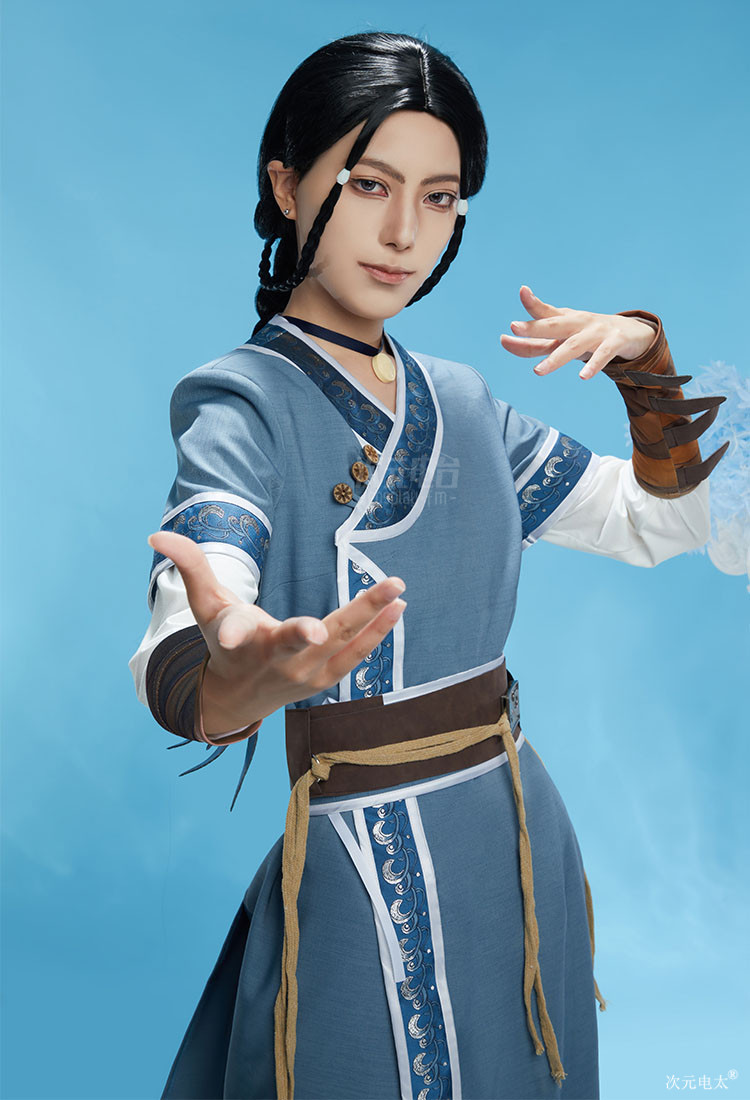 Avatar The Last Airbender Katara Blue Water Tribe Battle Suit Cosplay Costume