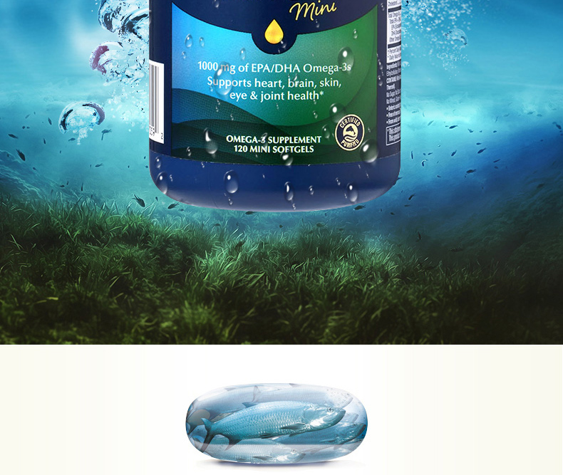 Mỹ nhập khẩu GNC ba loại dầu cá biển đậm đặc tập trung 120 viên nang nhỏ sản phẩm chăm sóc sức khỏe trung niên giảm ba cao - Thức ăn bổ sung dinh dưỡng viên uống bổ sung collagen