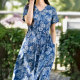 Temperament cotton silk long dress