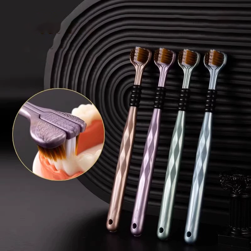 三面牙刷软毛高品质轻奢包裹式舌苔清洁家庭装情侣学生便携