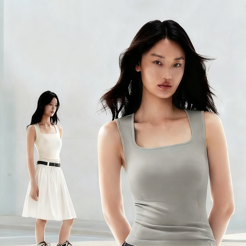 半练宽肩带保暖背心女款秋冬带胸垫发热内搭遮副乳打底衫显瘦上衣