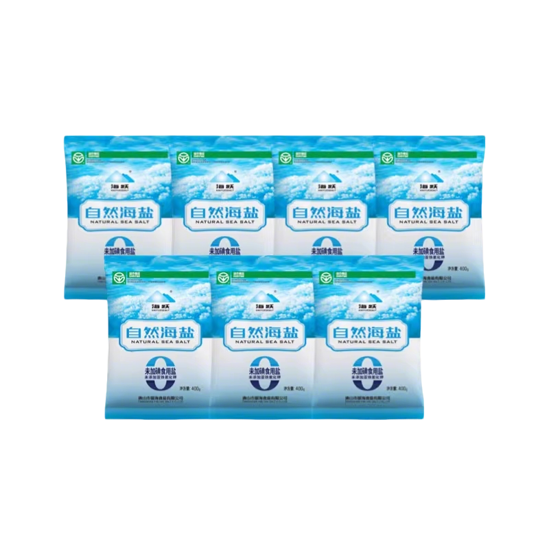 海跃自然海盐400g未加碘绿色食品0添加日晒海盐无抗结剂食用盐