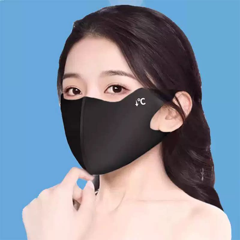 护眼角冰丝高颜值黑色防晒口罩