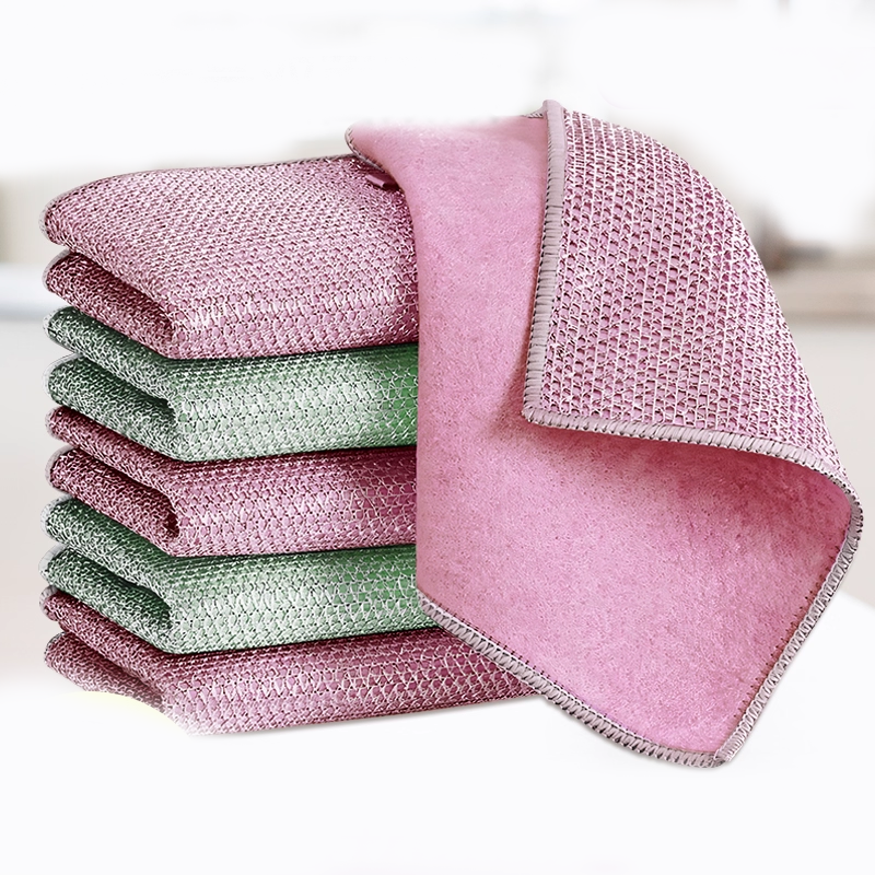 厨房抹布专用吸水不易沾油洗碗巾双层双面清洁抹布家用大号洗碗布