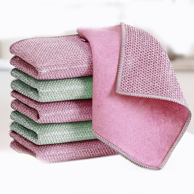 厨房抹布专用吸水不易沾油洗碗巾双层双面清洁抹布家用大号洗碗布