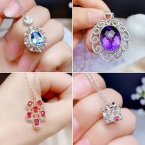 Gold jewelry 925 silver necklace pendant empty torso present torso Oval heart-shaped water drop horse eye silver torso color treasure YT04