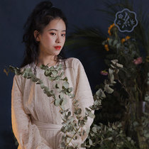 Wan Qi Hanfu Autumn and winter Tang fresh lace small forest round neck robe