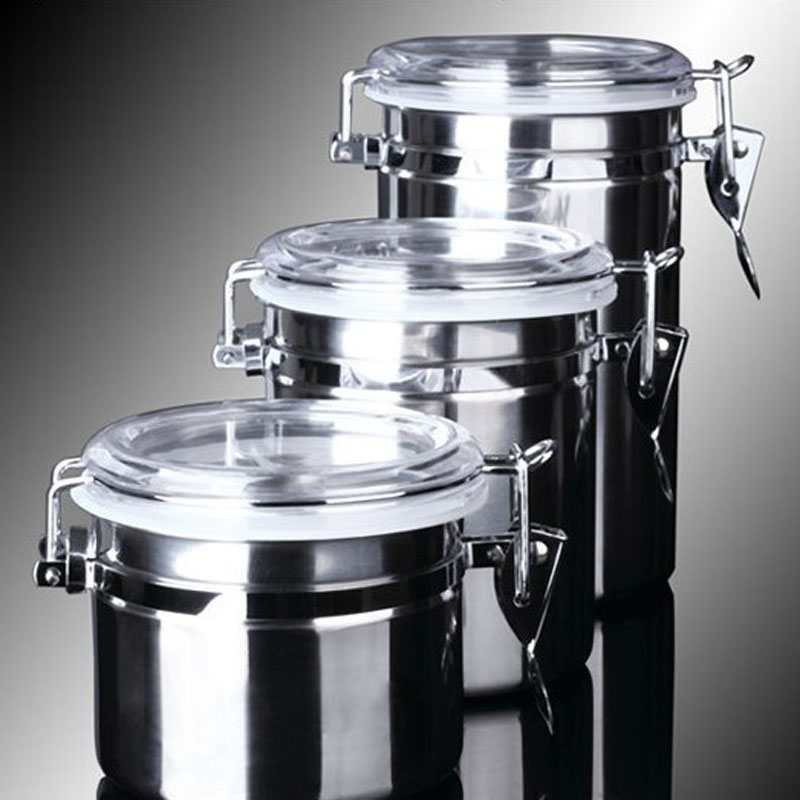 Medical 304 Stainless Steel Tobacco Shred Moisturizing Seal Tank Cookware Seasoning Storage Jar Coffee Bean Tea Leaf Jars Tobacco