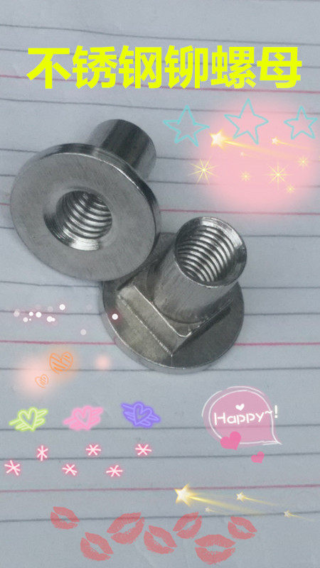 304 stainless steel flange extension nut heighten nut rivet nut