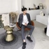 Mùa xuân phiên bản Hàn Quốc mới của những người đàn ông tự tu phù hợp với câu lạc bộ đêm nhỏ tóc stylist xu hướng phù hợp với giới trẻ hai mảnh bộ vest nam Suit phù hợp