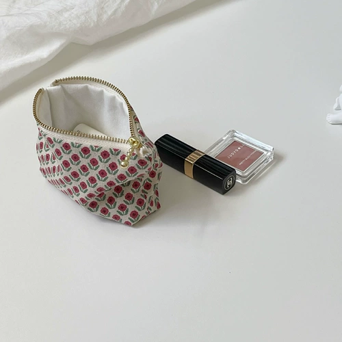 Импортный изысканный ретро бумажник, маленькая помада, наушники, сумка-органайзер, из хлопка и льна