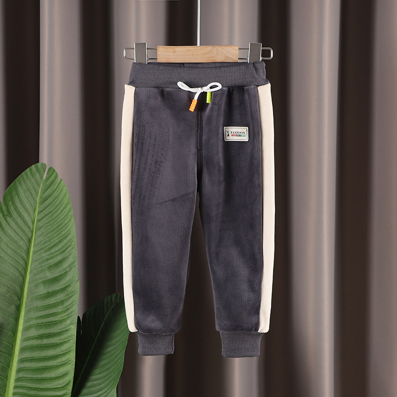 1 year old boy plus suede casual pants autumn winter 2 girls thickened loose sport long pants in children's baby warm pants