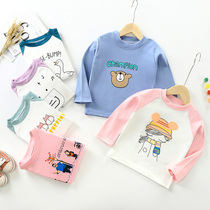 1 male childrens duvet warm single blouse 2021 autumn winter new thickened womens treasure trot undershirt with children long sleeve T-shirt