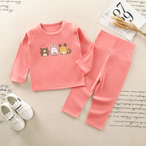 1 Year Old Baby Autumn Clothes Autumn Pants Two Sets Fall 2 Children No Bones Develvet Underwear High Waist And Belly home Suit Suit