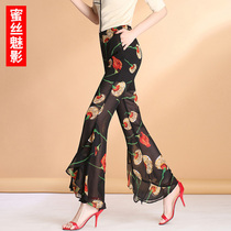 Snowspun Broadlegged Pants Woman Summer Thin 90% Ice Lace Pants Pituality Shatter Horn Pants Summer New microlaserpants