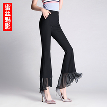 Broadlegged Pants Woman Summer Thin 90% small child tightness waist trumpeter pants 2022 New high waist Micro Lag pants