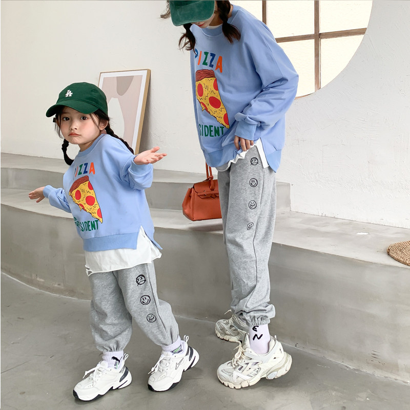 Fried street parent-child harem pants spring 2021 new loose casual thick cotton pants net red mother-child mother-daughter trousers