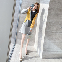 Knitted dress womens autumn womens 2021 new autumn wear age slimming undercover skirt with sweater skirt