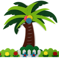 Kindergarten wall sticker fence Classroom wall arrangement Non-woven home wall decoration simulation coconut tree fence