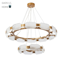 Creative European all-copper crystal chandelier living room lamp bedroom Hall Model Room clothing store post-modern light luxury chandelier