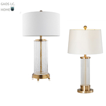 Simple modern crystal tube table lamp simple European designer model room lamp living room bedroom bedside lamp 0226