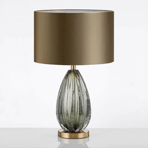 American living room smoke gray glass table lamp bedside master bedroom light luxury Net Red Lamp Lamp bedroom romantic flirting
