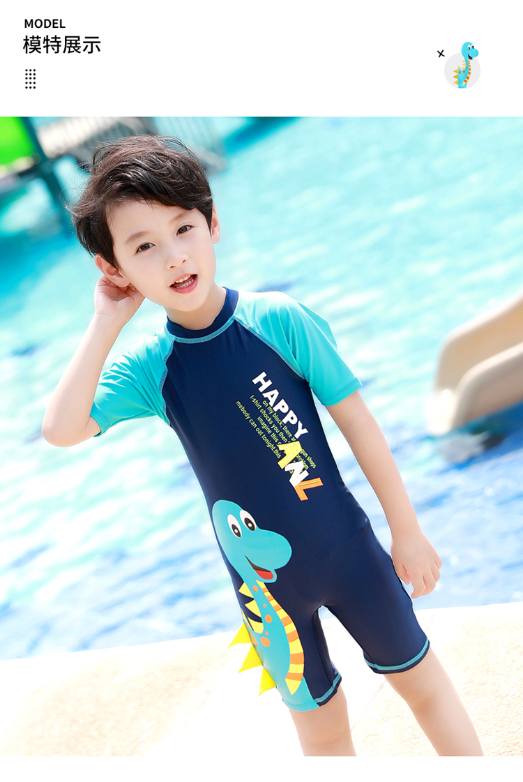 Bạn bơi cho trẻ em đồ bơi bé trai Đồ bơi trẻ em lớn Đồ bơi một mảnh tay áo trẻ em khô nhanh tách quần bơi - Bộ đồ bơi của Kid áo tắm trẻ con