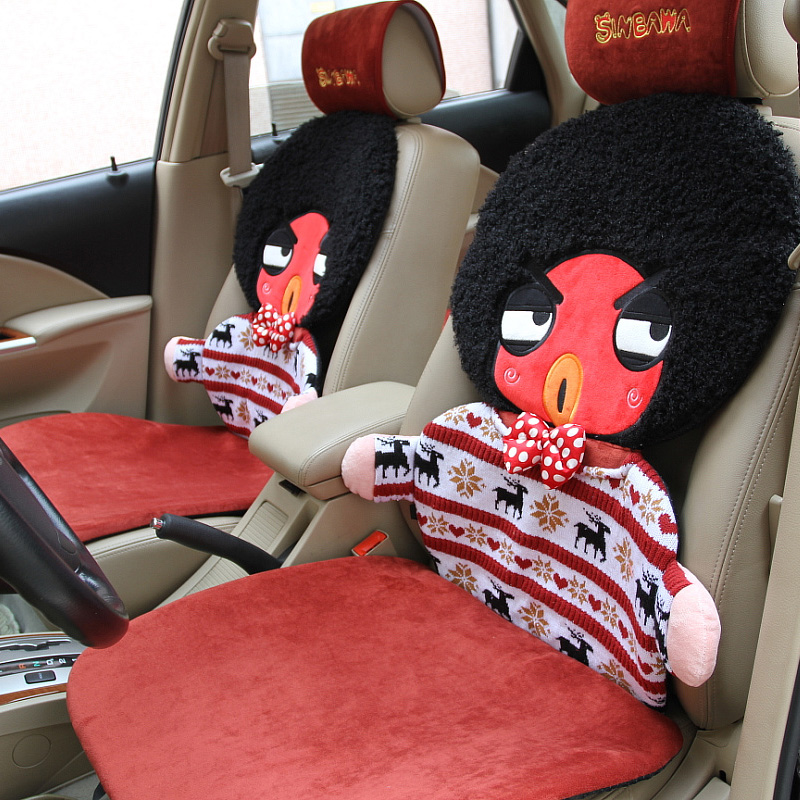 Car seat cushion female cute cartoon four seasons universal cushion lace polo Cruze summer linen cushion