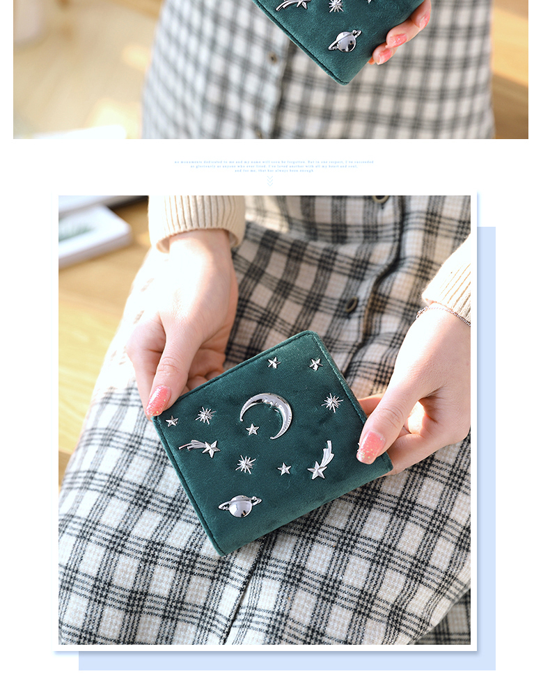 Nicole Bonnie Star Lady Ví nhỏ Nữ ngắn Phiên bản tiếng Nhật và Hàn Quốc Sinh viên hai lần Ví nhỏ đổi tiền tươi ví mini