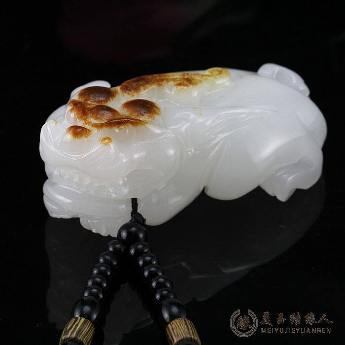 Xinjiang and Tian Yugoat Grease Jade Leopard handlebar Handlebar Pieces Seeds of the Old Pit Material