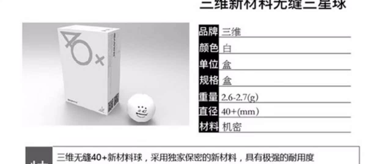 Bóng bàn ba chiều Đường may ba sao 3 bóng / bóng liền mạch ABS Vật liệu mới 40 + thi đấu bóng bàn đích thực bàn bóng bàn loại nhỏ