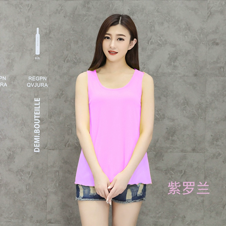 Phiên bản Hàn Quốc của cotton kích thước lớn treo băng thông vest dây đeo che bụng lỏng lẻo gầy MM chạm đáy áo sơ mi hàng đầu áo nữ
