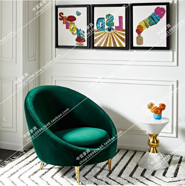 Single Nordic sofa round designer Guest Reception Small Sofa Chair Hotel Decent Board Room Living-room Guests Chair-Taobao