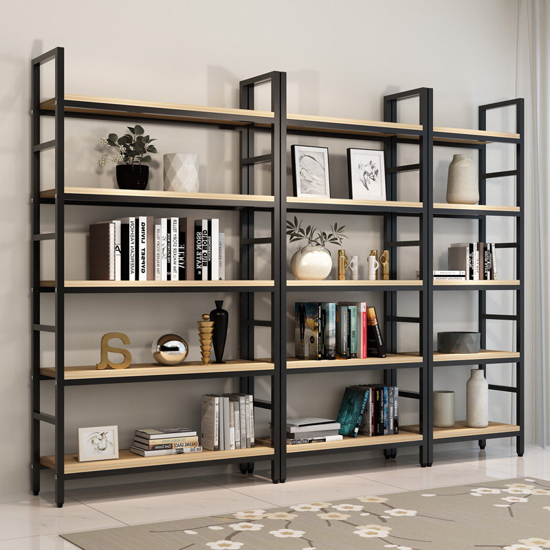 Bookshelves Landing Home Balcony Steel Wood Iron Art Multilayer Shelving Shelving Bookcase Living-room Containing Finishing Racks Set Up
