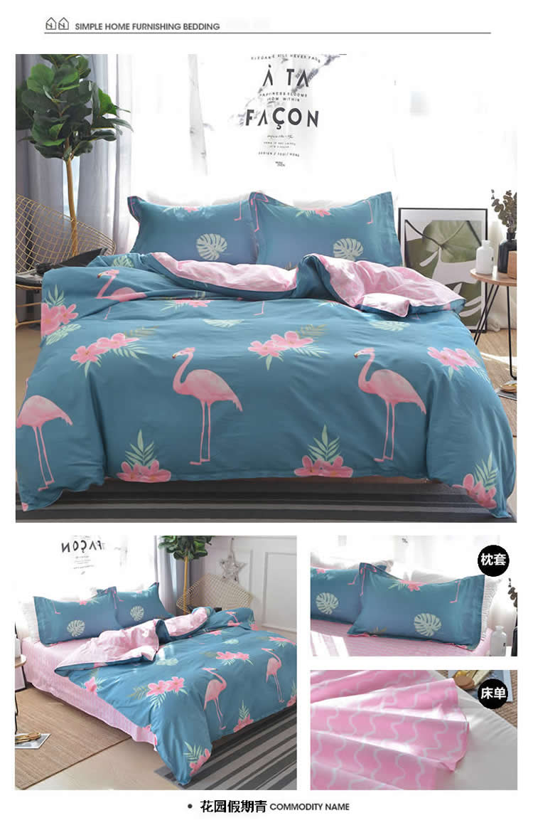 Đơn giản cotton bốn mảnh đặt 1.8 2 mét bộ đồ giường ký túc xá sinh viên cotton 1.5 m quilt cover sheets 4 ba mảnh