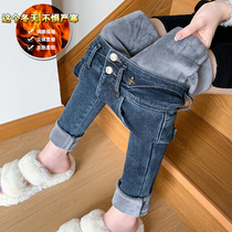 Jeans Gush jeans Womens automne hiver 2024 New high waist display slim fit épaissie small pieds serrés pencil pants