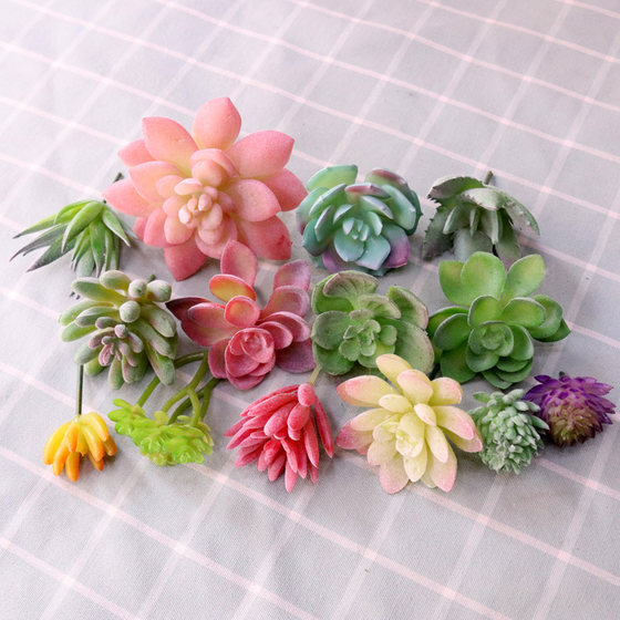 Beautiful simulation succulent plants fake flowers complete variety indoor home decoration decoration combination small potted plant set