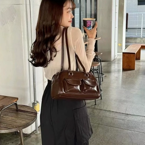 Вместительная и большая сумка подмышку, сумка на одно плечо, в корейском стиле, Южная Корея