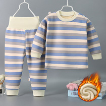 Childrens thermal underwear set plus velvet thickened autumn and winter baby autumn pants high waist winter boys and girls