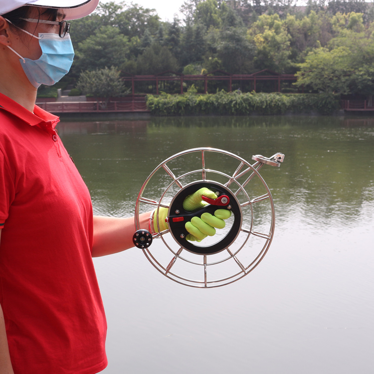 Kite line wheel stainless steel large bearing large universal belt brake mute and smooth hand-held Kevlar line kite line reel