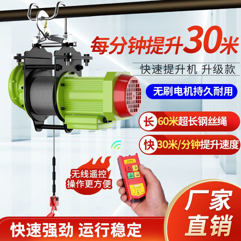Micro electric crane 220V small 0 5 ton lifter for domestic fast 30 m-minute lifting machine windlass