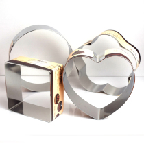 Stainless Steel Seamless mousse ring heart-shaped timirasu cheese cake plum round square 4 inch 6 inch 8 inch