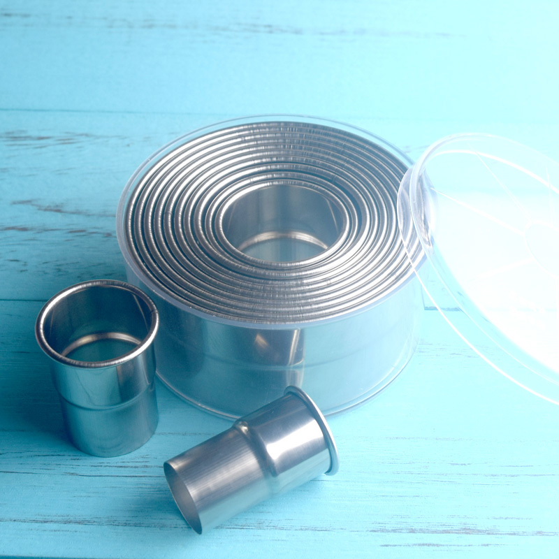 12-Piece Stainless Steel Mousse Ring Set, Round Egg-Shaped, for Cookies, Bread, Cakes, Tart Shells, Dumpling Wrappers