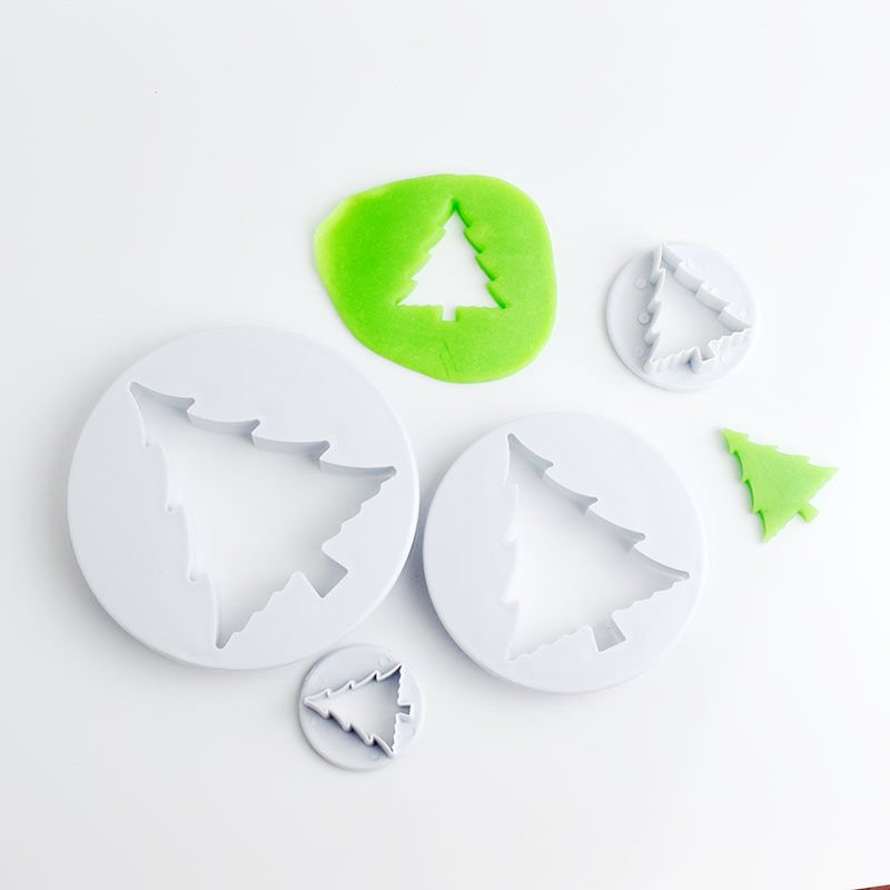 Cake baking mold Christmas tree cutting mold 3-piece set Fondant cookie tool tool
