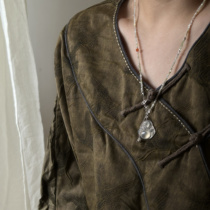 Pure ShanSi Gaobing Buddha Pendant Zen Accessories New Chinese Style Clavicle Chain National Style Necklace