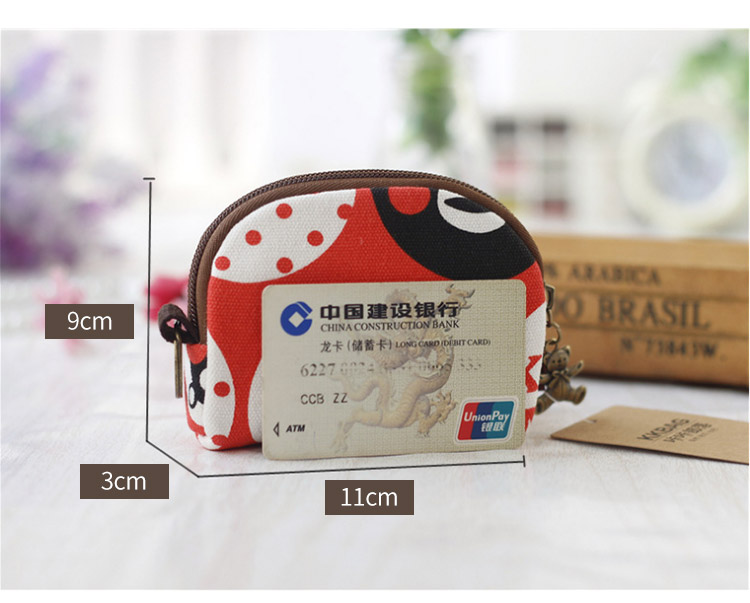 Ví mini ví nữ nhỏ dễ thương vải canvas hoạt hình cô gái in ví ví tiền xu tươi ví nam lv