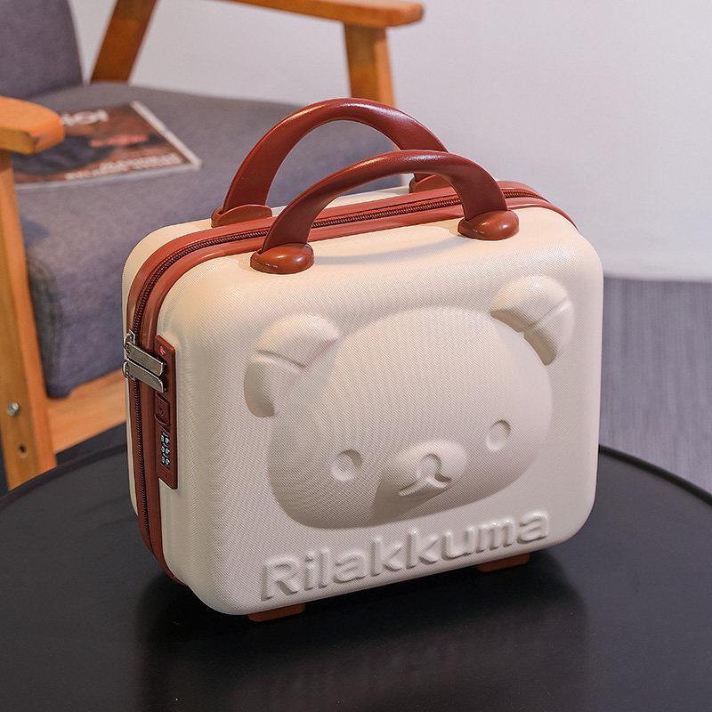 Portable suitcase 2021 new makeup small case 14 inch cartoon cute cartoon small light code lock box