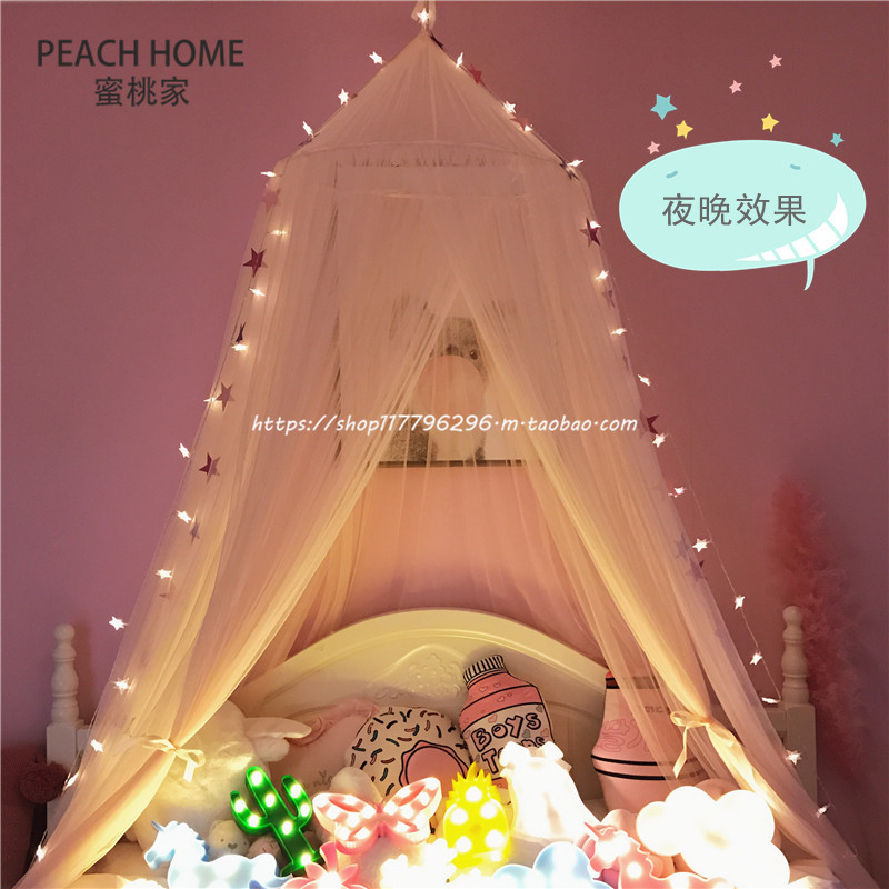 Nhà cô gái trái tim màu hồng trong phòng ngủ mơ công chúa gạc giường 幔 lều lưới muỗi C01 quà tặng màu xanh - Bed Skirts & Valances rèm quây giường ngủ