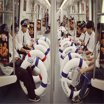 Professional marine lifebuoy Adult free inflatable thickened buoyancy foam ring Childrens armpit learning swimming ring sitting ring